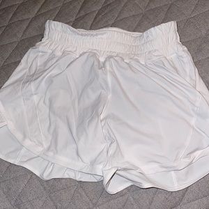white 4inch lululemon shorts